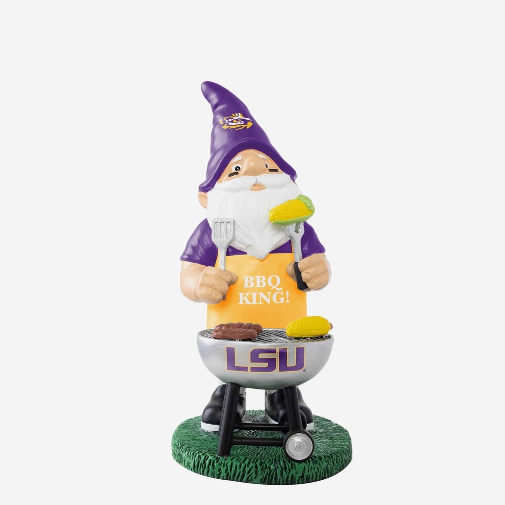 FOCO LSU Tigers BBQ King Gnome Garden Statue Decoration